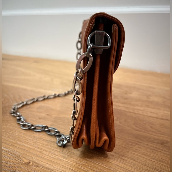 APC Paris leather bag purse with chain or as clutch tan brown - Picture 7 of 12